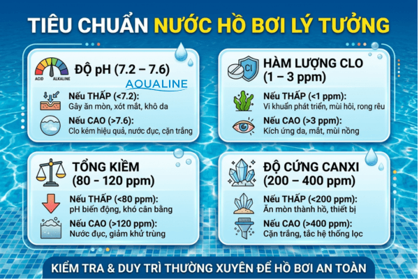 tiêu chuẩn nước hồ bơi