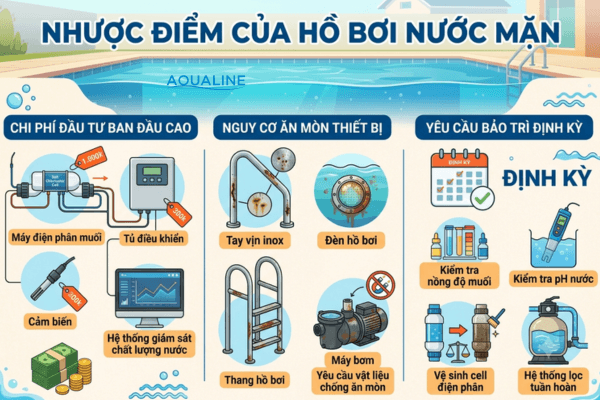 nhược điểm của hồ bơi nước mặn