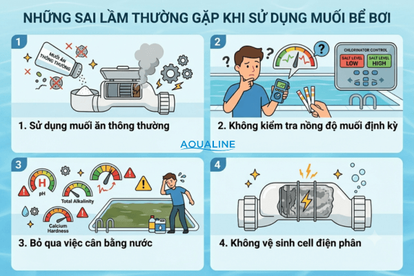 Những sai lầm thường gặp khi sử dụng muối bể bơi