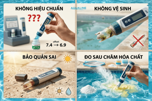 Những sai lầm thường gặp khi sử dụng bút đo pH hồ bơi