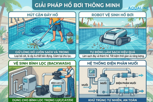 Xu hướng xử lý bể bơi bị rêu xanh hiện nay