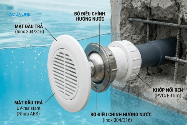 Cấu Tạo Của Đầu Trả Nước Hồ Bơi